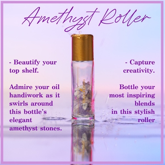 Young Living Amethyst crystal Roller set with V-6 & VALOR 💜 Coat of Arms Blend! - Picture 2 of 6